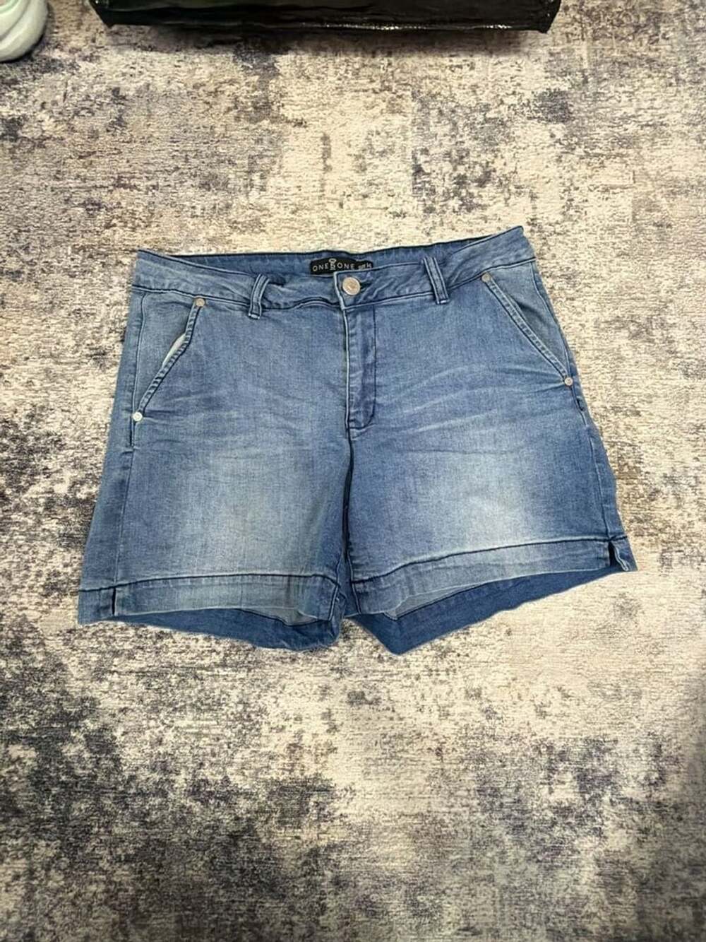 One5One Denim Shorts Size 14 Blue Cuff